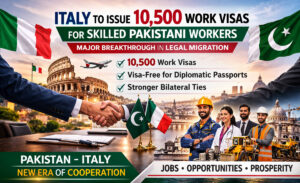 اٹلی کا پاکستانی ہنر مندوں کیلئے ساڑھے 10ہزار ویزوں کا اعلان